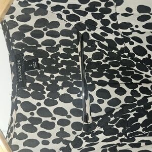 Talbots Black and White Patterned Blouse